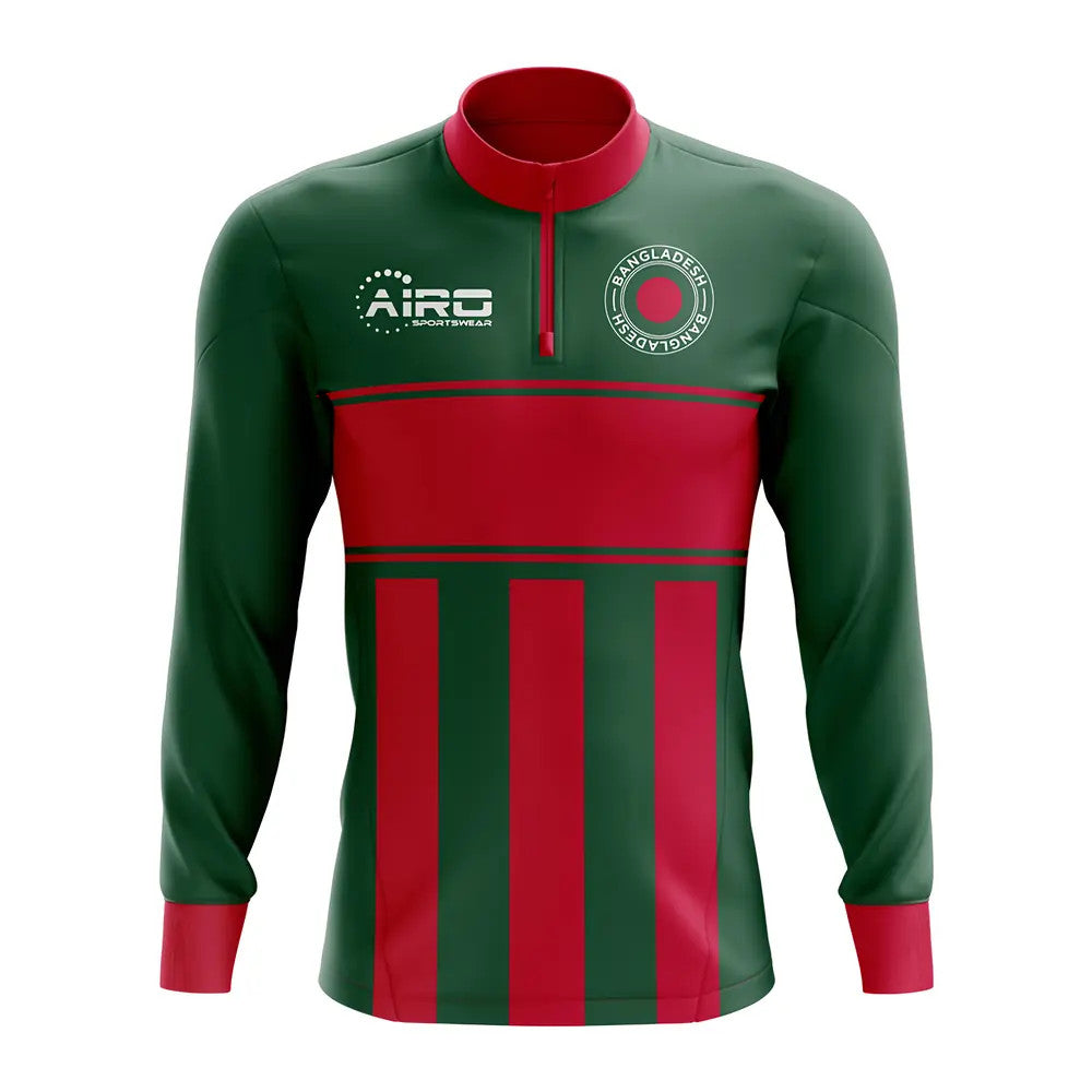 Bangladesh Concept Football Half Zip Midlayer Top (Green-Red)_0