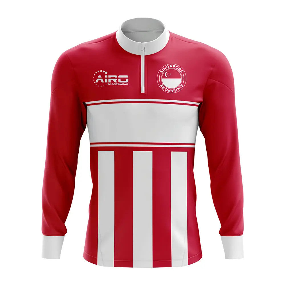 Singapore Concept Football Half Zip Midlayer Top (Red-White)_1