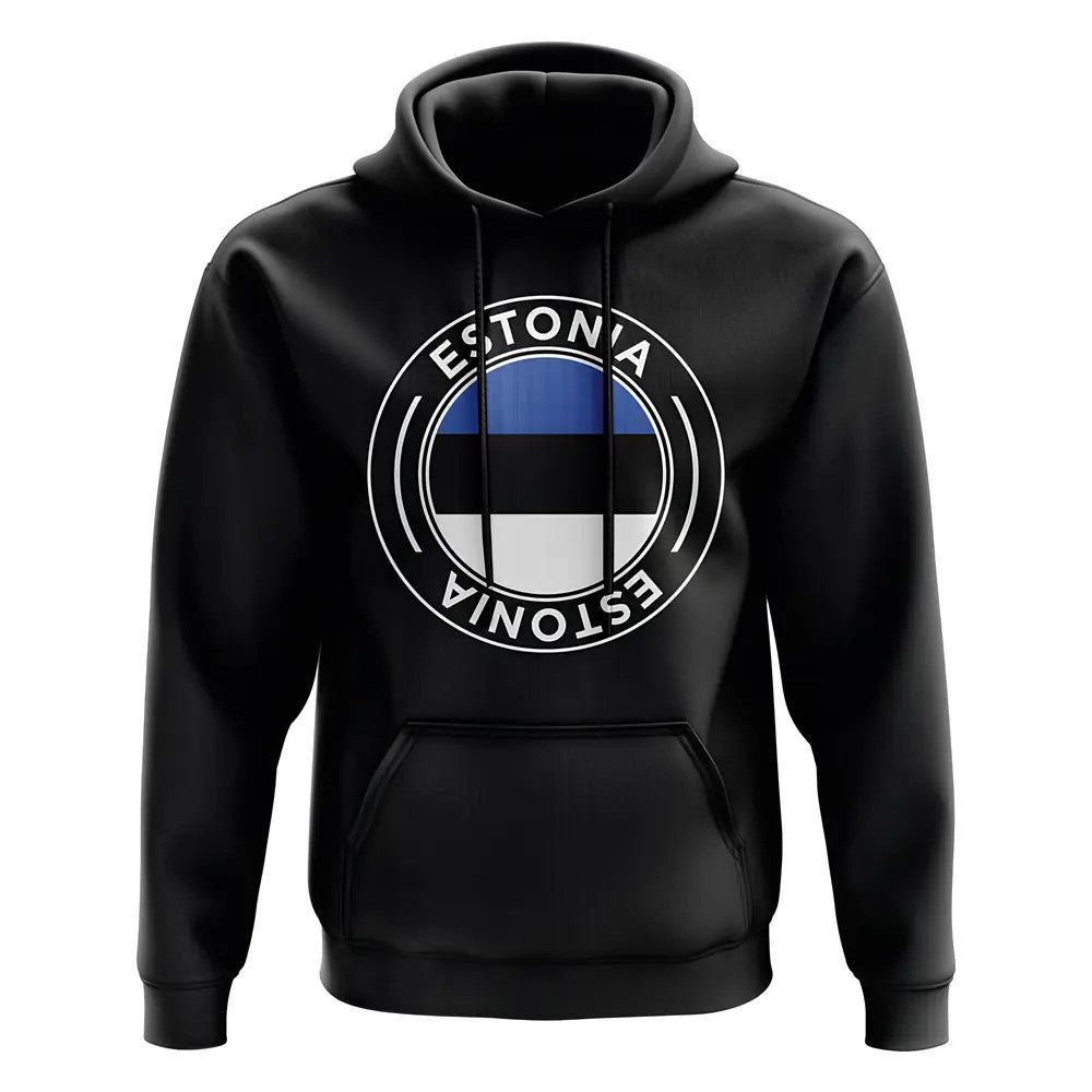 Estonia Football Badge Hoodie (Black)_0
