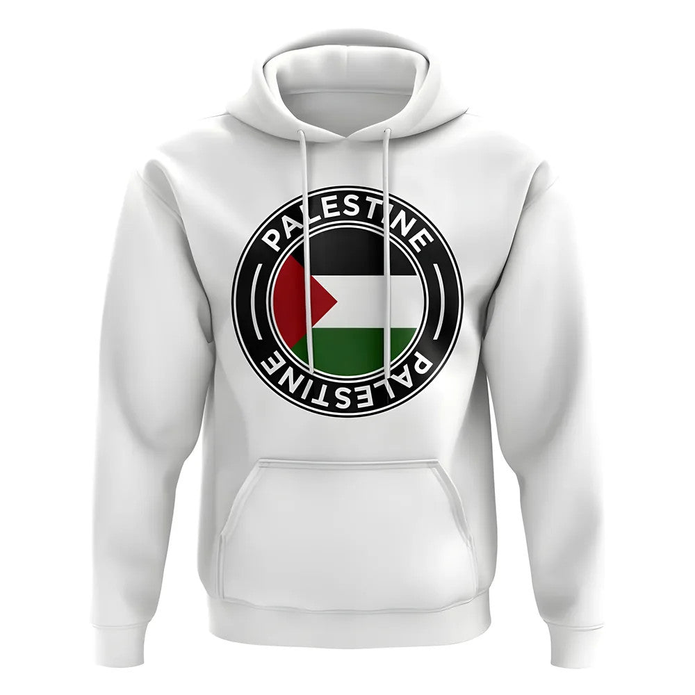 Palestine Football Badge Hoodie (White)_0