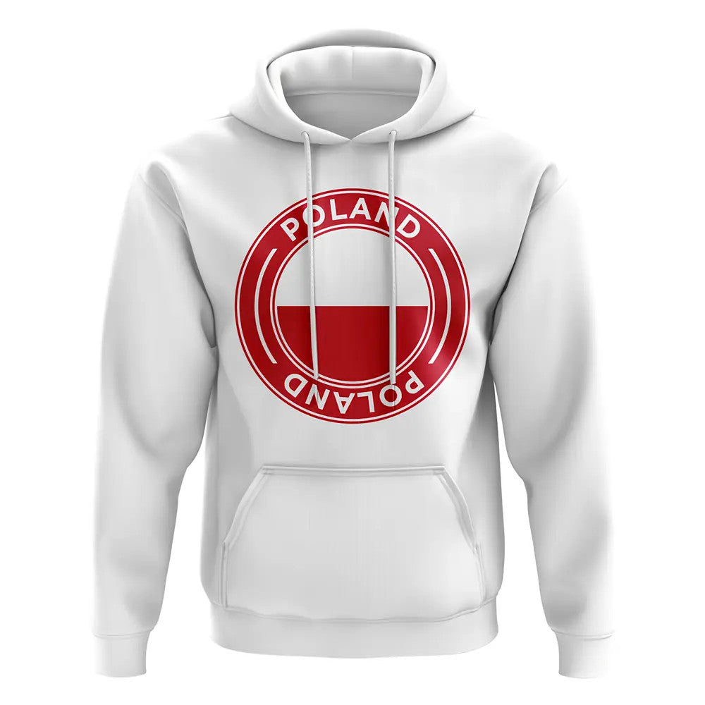 Poland Football Badge Hoodie (White)_0