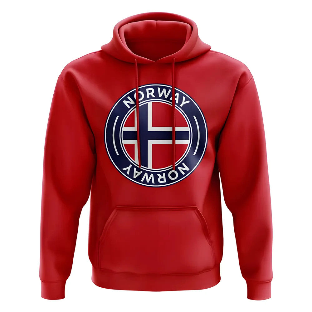 Norway Football Badge Hoodie (Red)_0