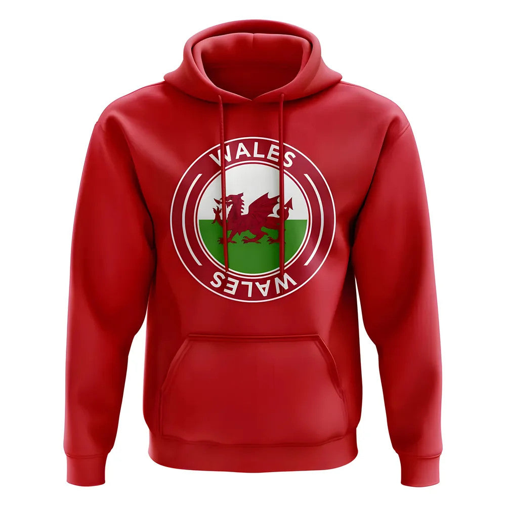 Wales Football Badge Hoodie (Red)_0