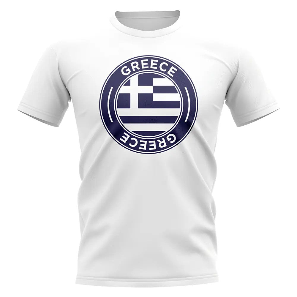 Greece Football Badge T-Shirt (White)_0