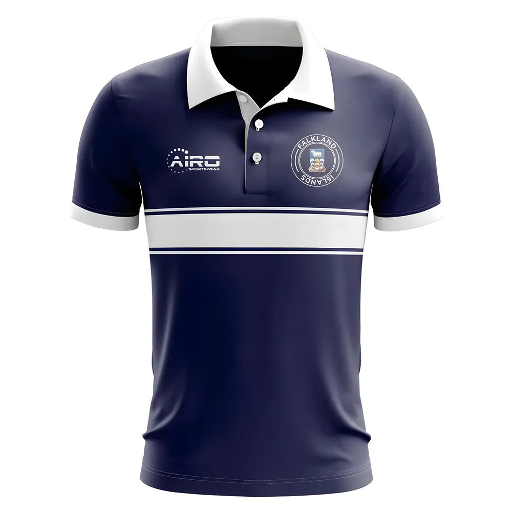 Falkland Islands Concept Stripe Polo Shirt (Navy)_0