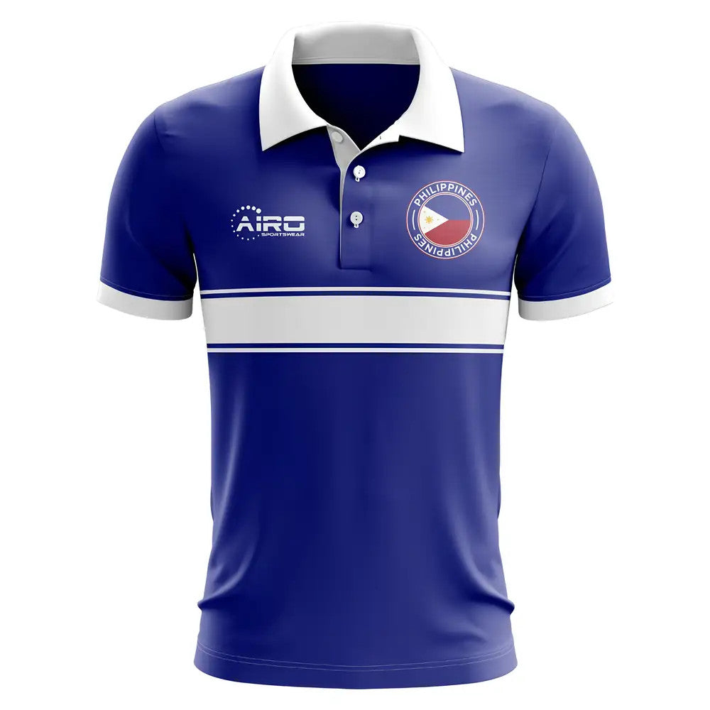 Philippines Concept Stripe Polo Shirt (Blue) - Kids_0