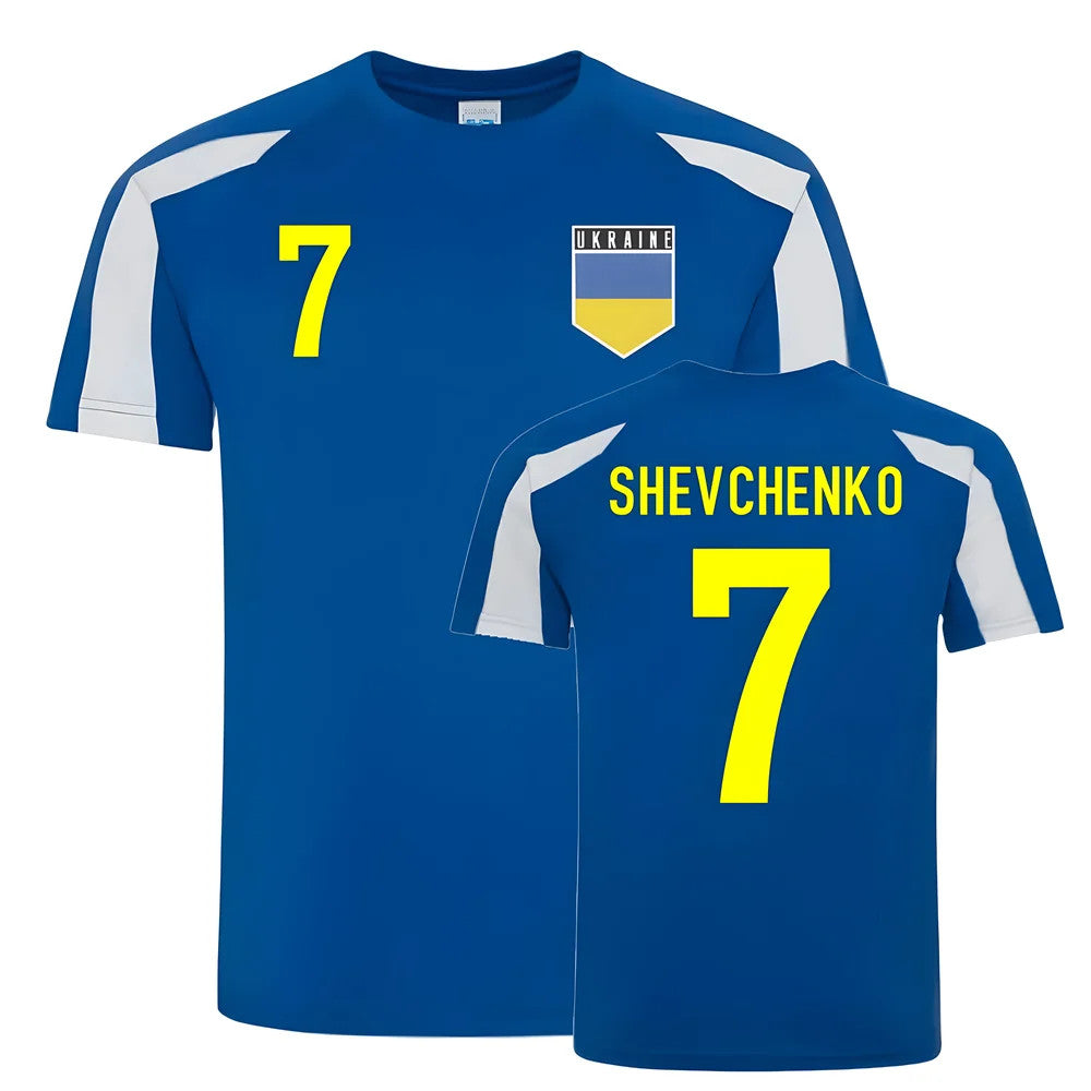 Andriy Shevchenko Ukraine Sports Training Jersey (Blue)_0