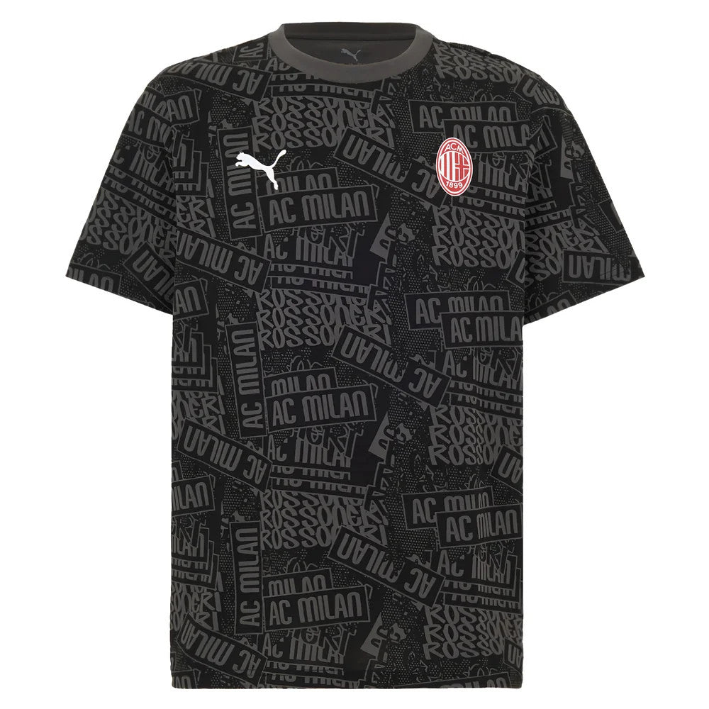 2025-2026 AC Milan ftblCulture Tee AOP (Black) – Shop.Footy.com