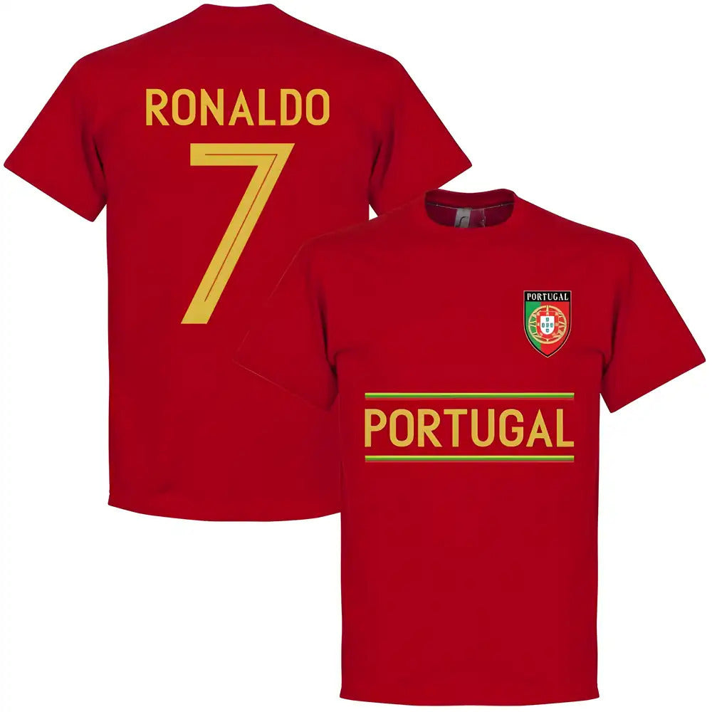 Portugal Ronaldo 7 Team T-Shirt - Red_0