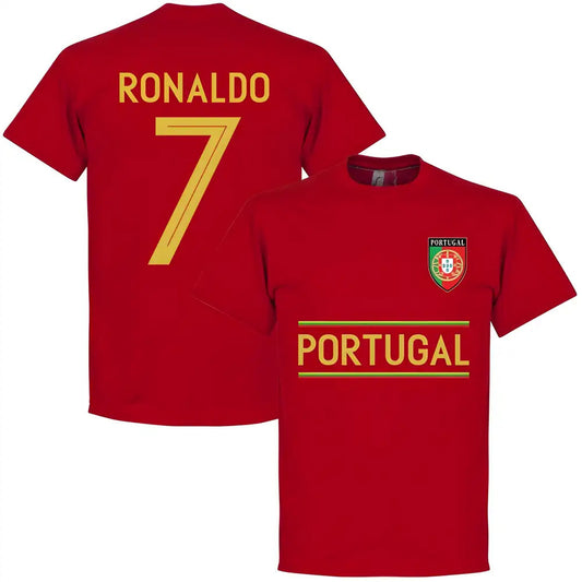 Portugal Ronaldo 7 Team T-Shirt - Red_0