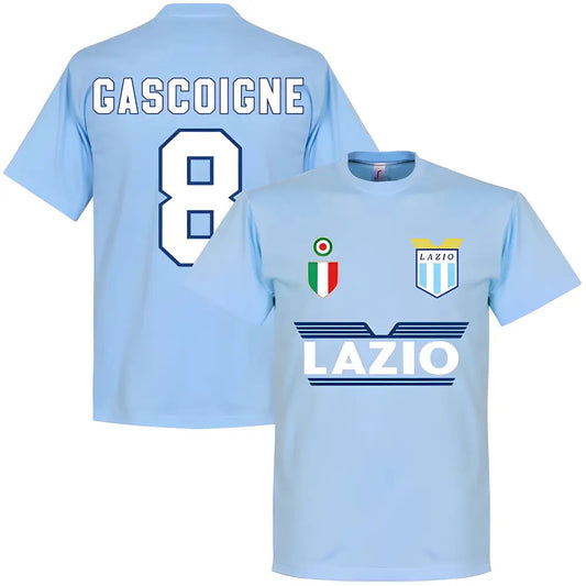 Lazio Paul Gascoigne 8 Team T-Shirt - Sky_0