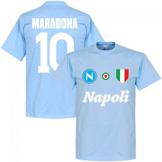 Napoli Maradona 10 Team T-Shirt - Sky_0