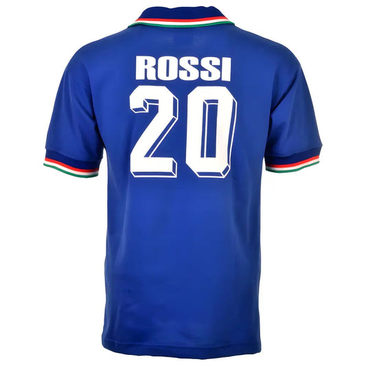 Italy 1982 World Cup Winners Rossi 20 Retro Football Shirt_0