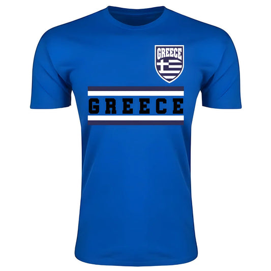 Greece Core Football Country T-Shirt (Blue)_0