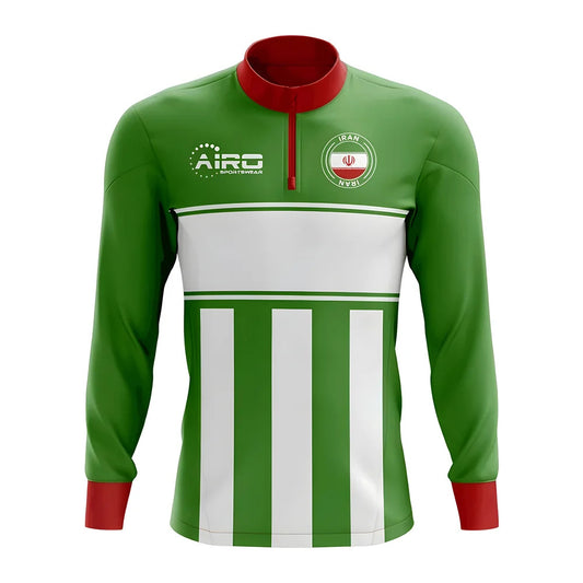 Iran Concept Football Half Zip Midlayer Top (Green-White)_0