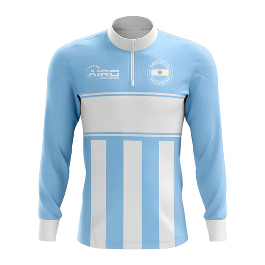 Argentina Concept Football Half Zip Midlayer Top (Sky Blue-White)_0