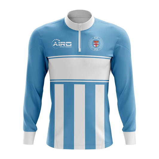 Fiji Concept Football Half Zip Midlayer Top (Sky Blue-White)_0