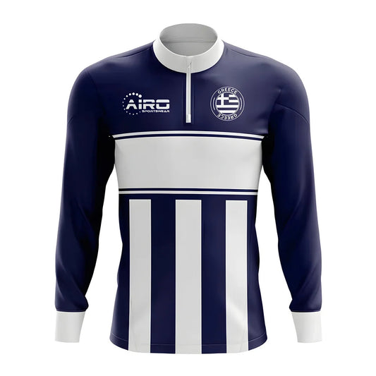 Greece Concept Football Half Zip Midlayer Top (Navy-White)_0