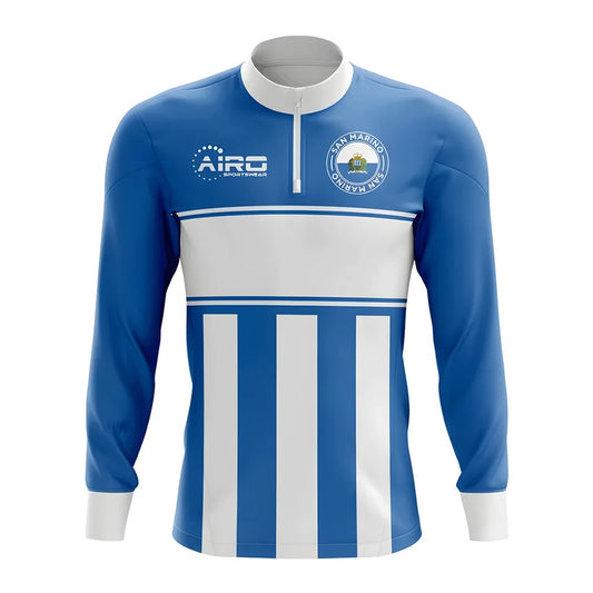 San Marino Concept Football Half Zip Midlayer Top (Blue-White)_0