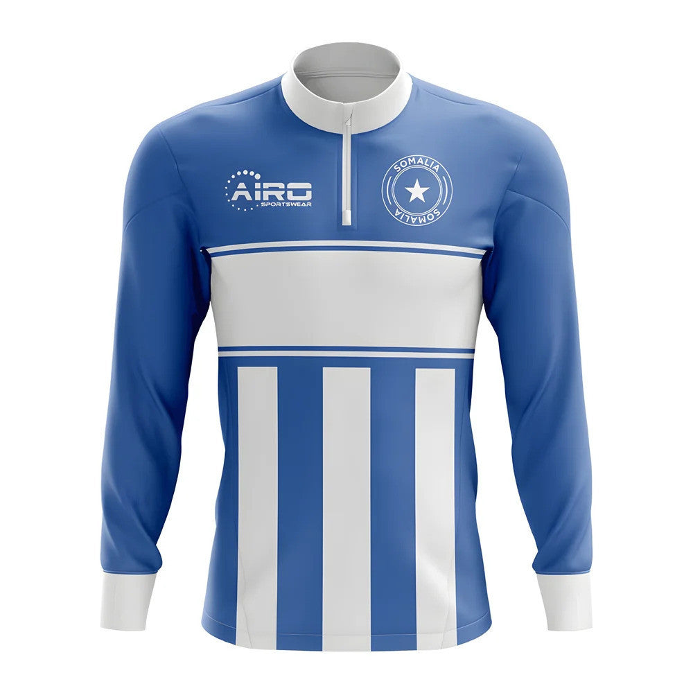 Somalia Concept Football Half Zip Midlayer Top (Blue-White)_0