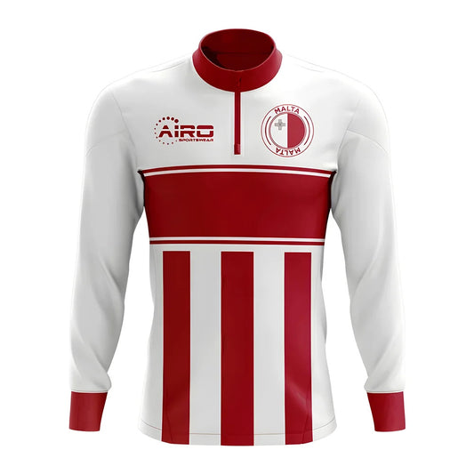 Malta Concept Football Half Zip Midlayer Top (White-Red)_0