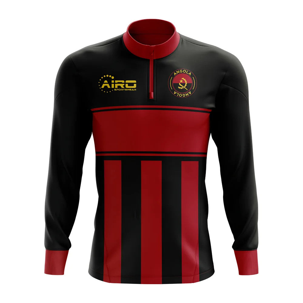 Angola Concept Football Half Zip Midlayer Top (Black-Red)_0