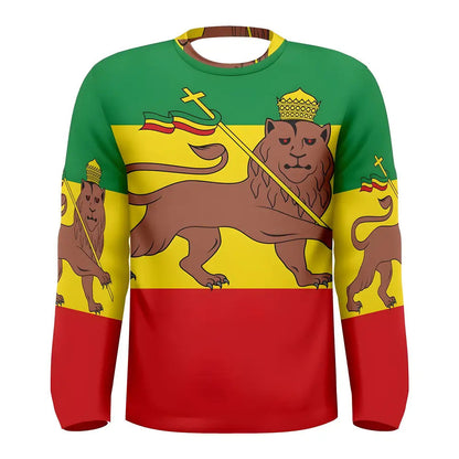 Ethiopia Flag Long Sleeve Sublimated Sports Jersey_0