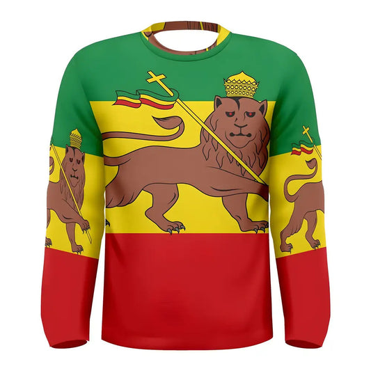 Ethiopia Flag Long Sleeve Sublimated Sports Jersey_0