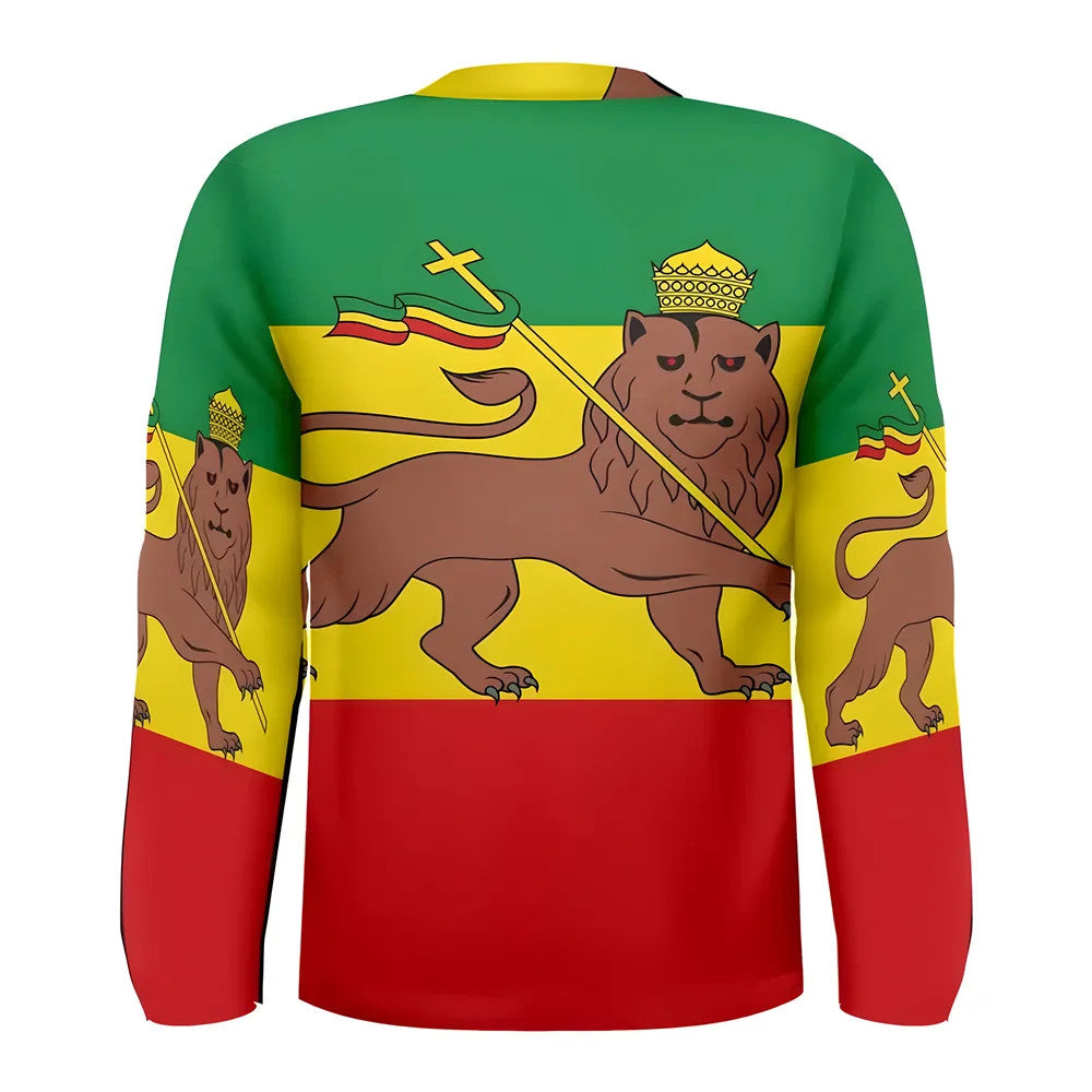 Ethiopia Flag Long Sleeve Sublimated Sports Jersey_1