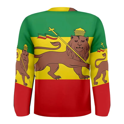 Ethiopia Flag Long Sleeve Sublimated Sports Jersey_1