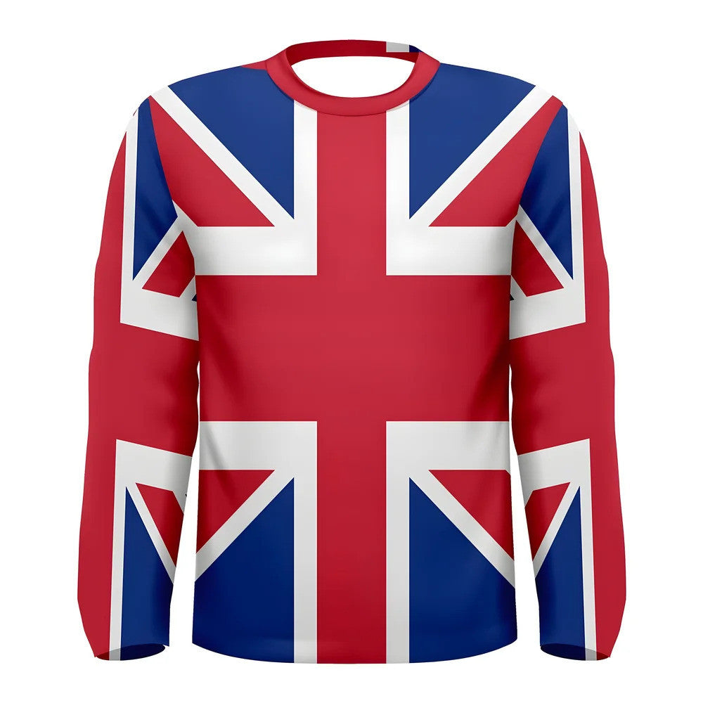 Great Britain Flag Long Sleeve Sublimated Sports Jersey_0