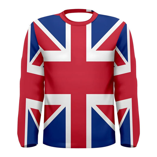 Great Britain Flag Long Sleeve Sublimated Sports Jersey_0