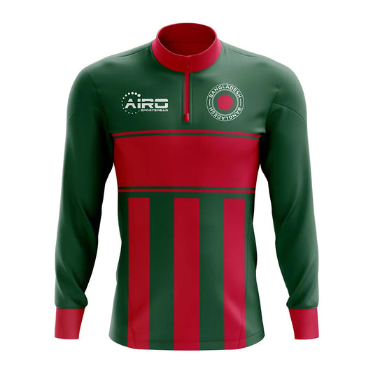 Bangladesh Concept Football Half Zip Midlayer Top (Green-Red)_0