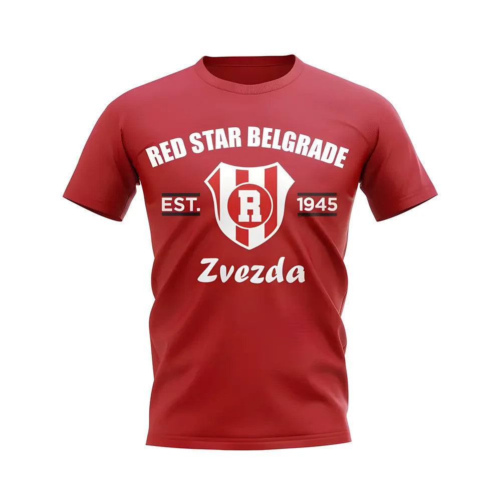 Red Star Belgrade Established Football T-Shirt (Red)_0