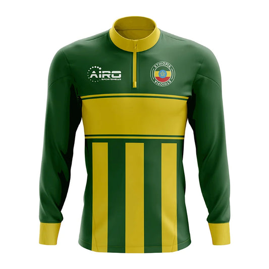 Ethiopia Concept Football Half Zip Midlayer Top (Green-Yellow)_0