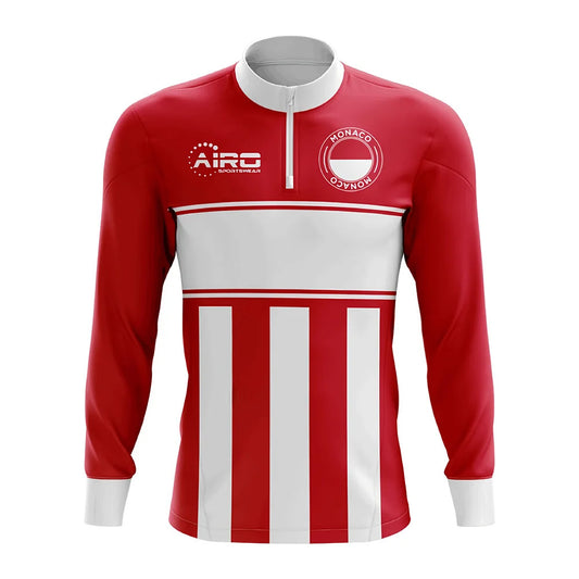 Monaco Concept Football Half Zip Midlayer Top (Red-White)_0