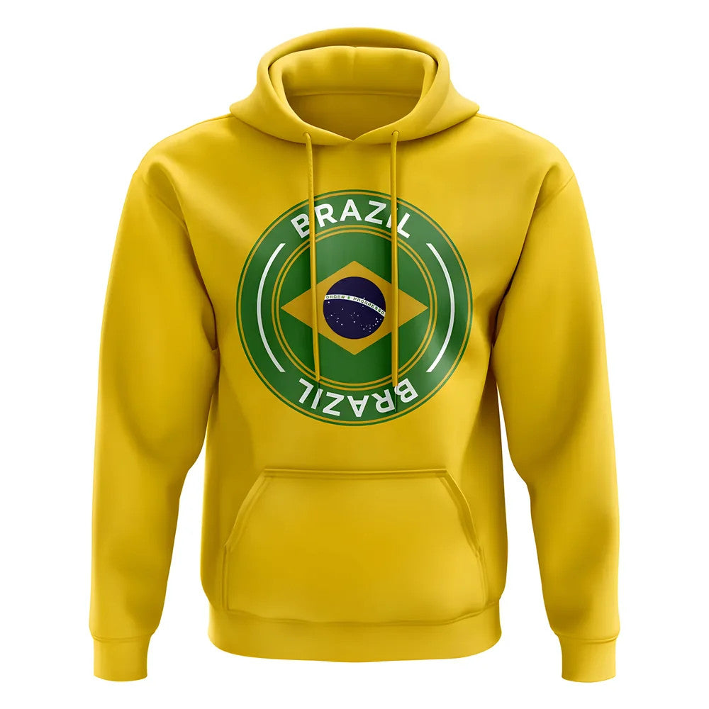 Brazil Football Badge Hoodie (Yellow)_0