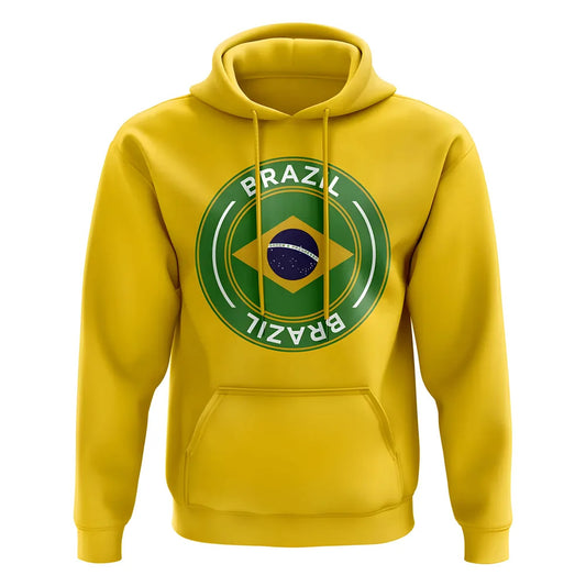 Brazil Football Badge Hoodie (Yellow)_0