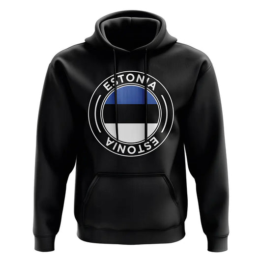 Estonia Football Badge Hoodie (Black)_0