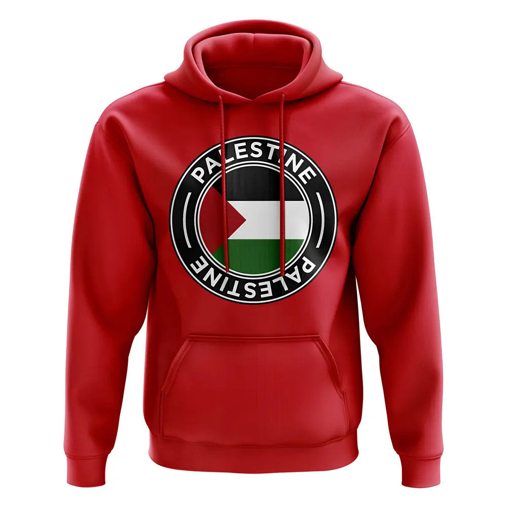 Palestine Football Badge Hoodie (Red)_0