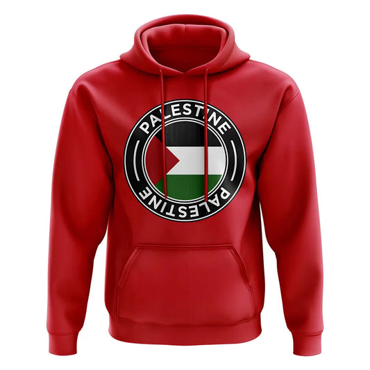 Palestine Football Badge Hoodie (Red)_0