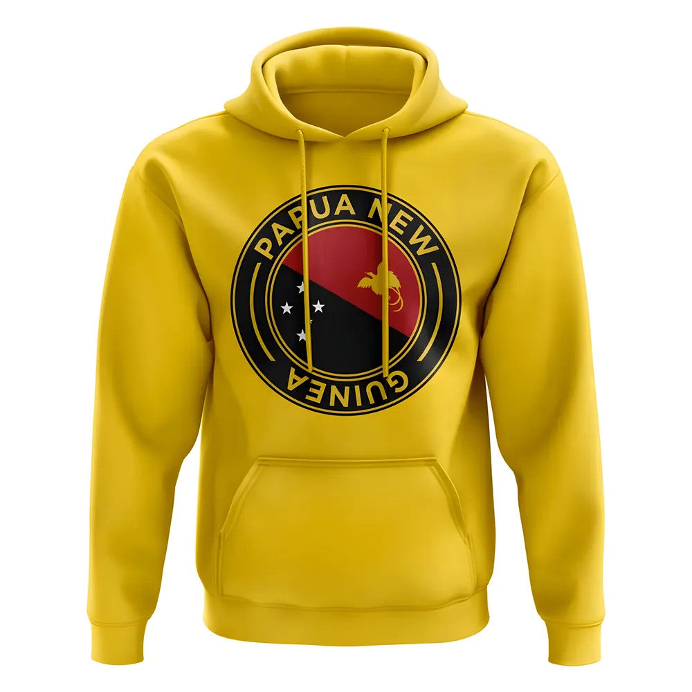 Papa New Guinea Football Badge Hoodie (Yellow)_0