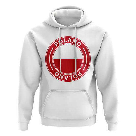 Poland Football Badge Hoodie (White)_0