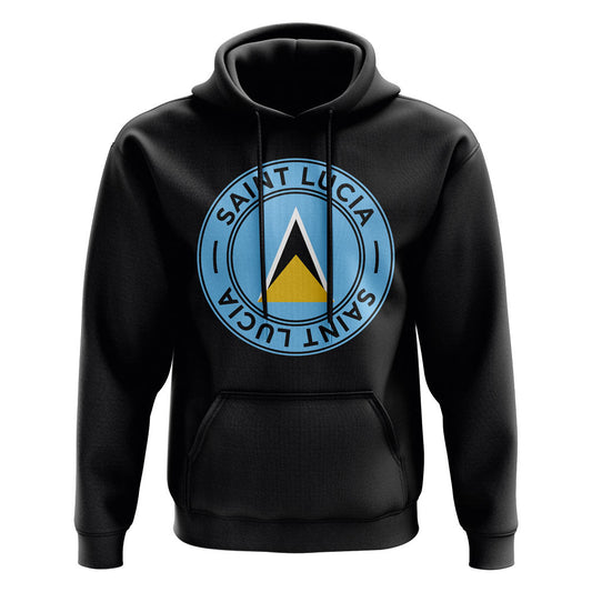 Saint Lucia Football Badge Hoodie (Black)_0