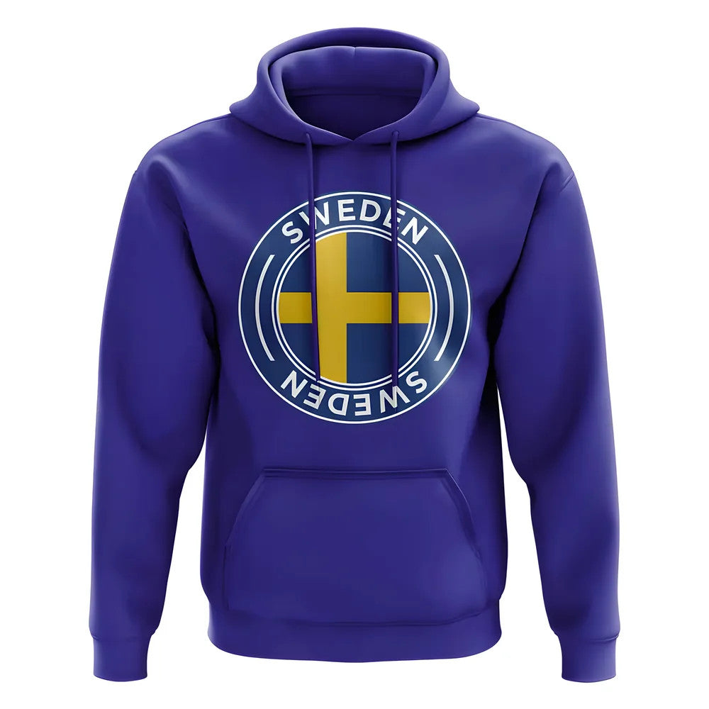Sweden Football Badge Hoodie (Royal)_0