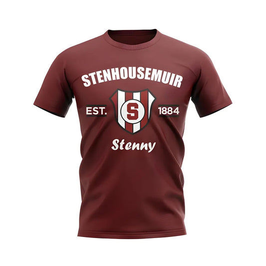 Stenhousemuir Established Football T-Shirt (Maroon)_0
