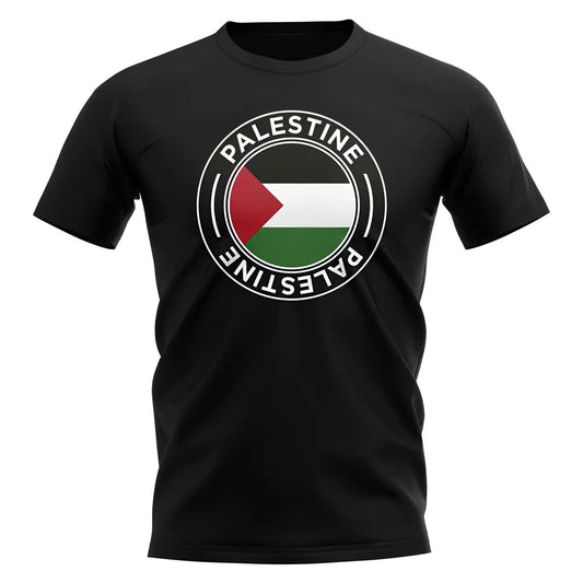 Palestine Football Badge T-Shirt (Black)_0