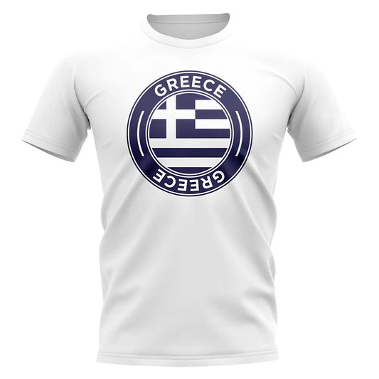 Greece Football Badge T-Shirt (White)_0