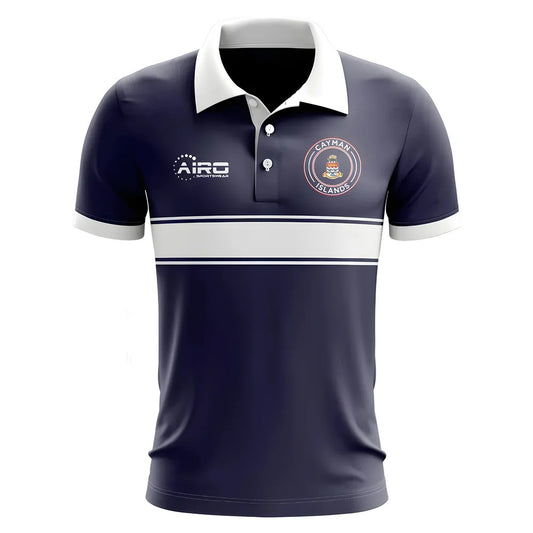 Cayman Islands Concept Stripe Polo Shirt (Navy)_0