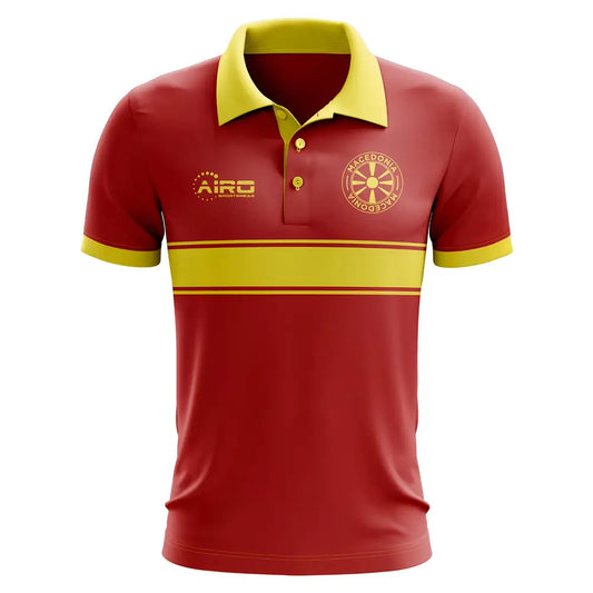 Macedonia Concept Stripe Polo Shirt (Red)_0
